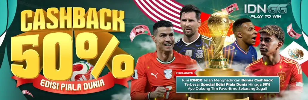 CASHBACK 50% SPECIAL EDISI PIALA DUNIA